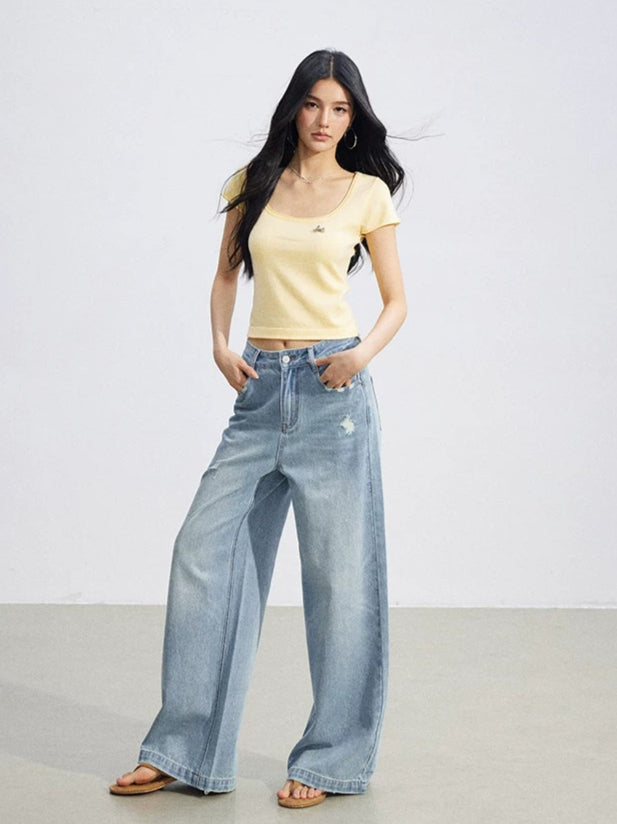 U-Neck Slim Basic Tee