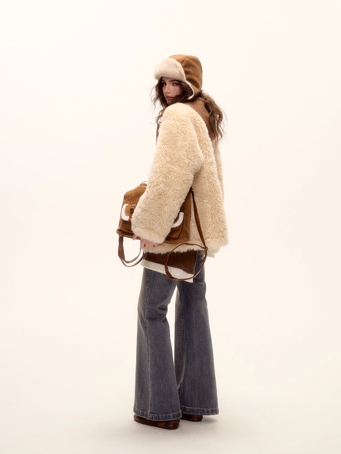 Hooded Shearling Hybrid Coat