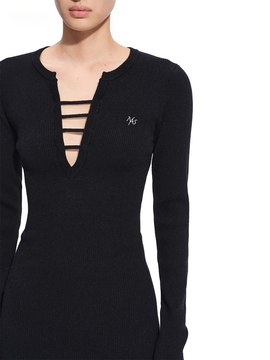 Trace Wool Blend Bodycon Dress