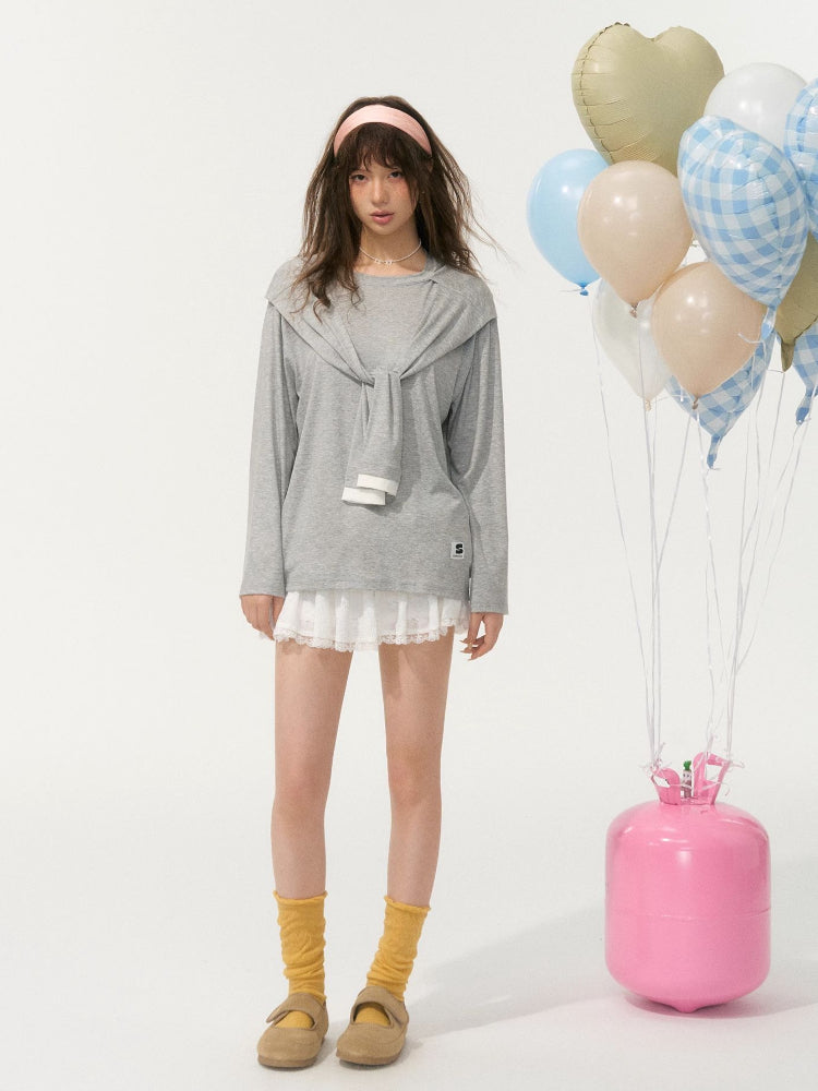 Lazy Style Layered Sun Protection Top