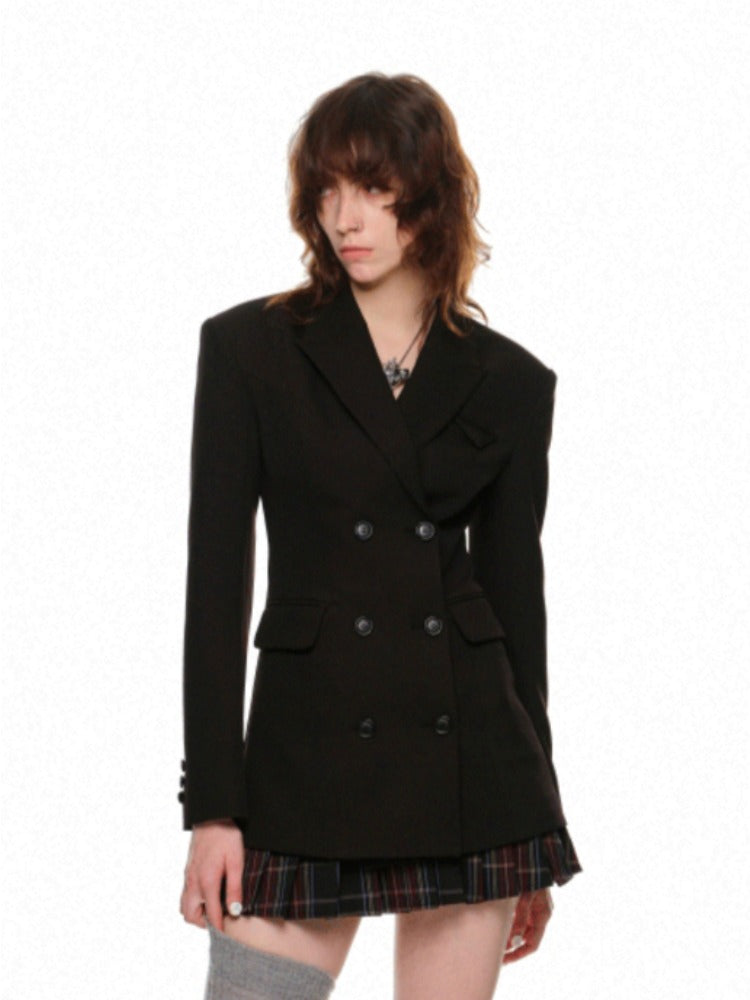 Black & Gray Blazer Dress