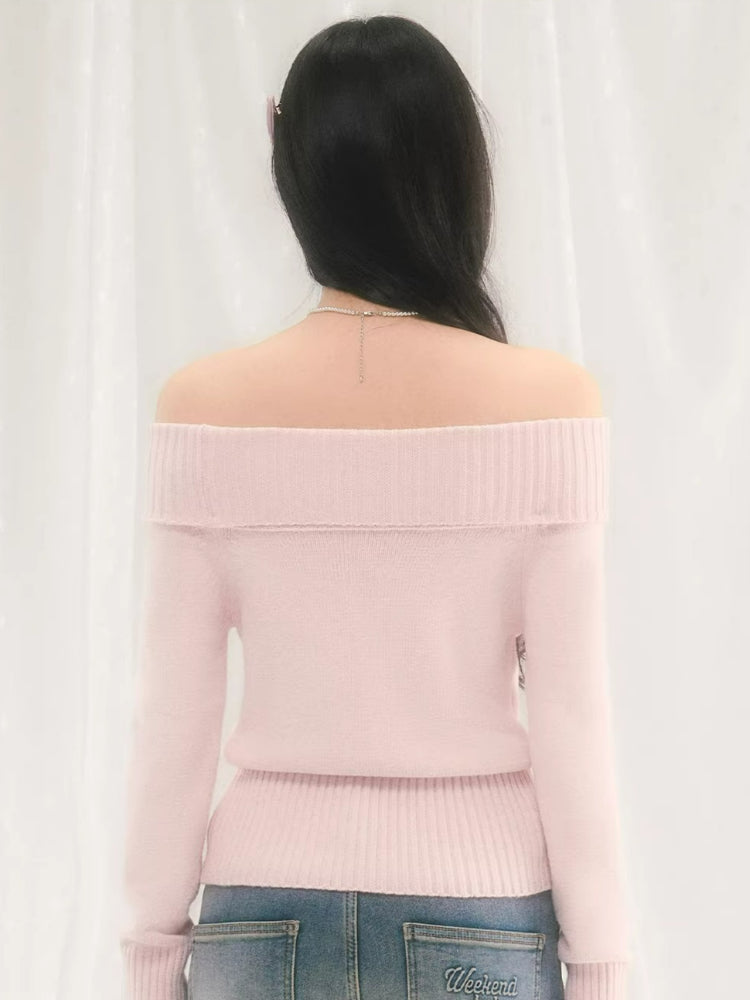 Off Shoulder Knit Sweater
