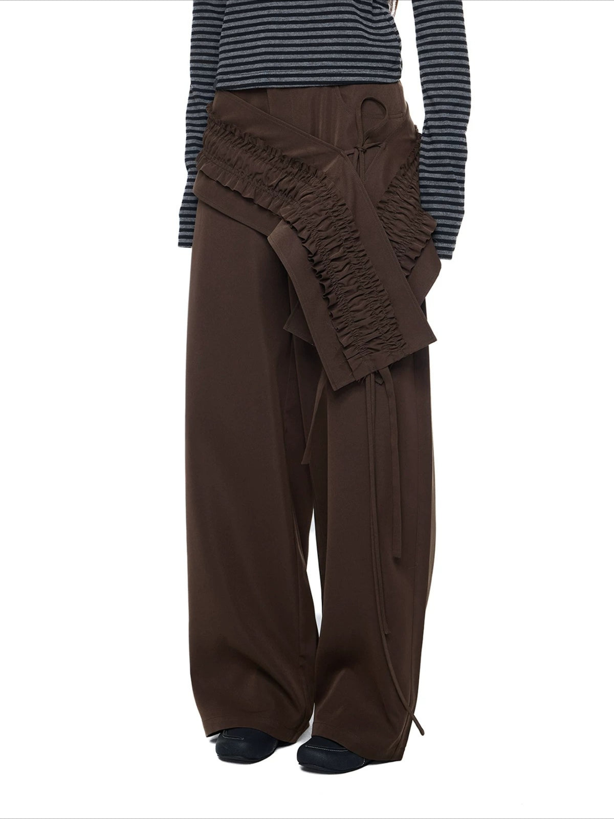 Ruffled Overlay Trousers