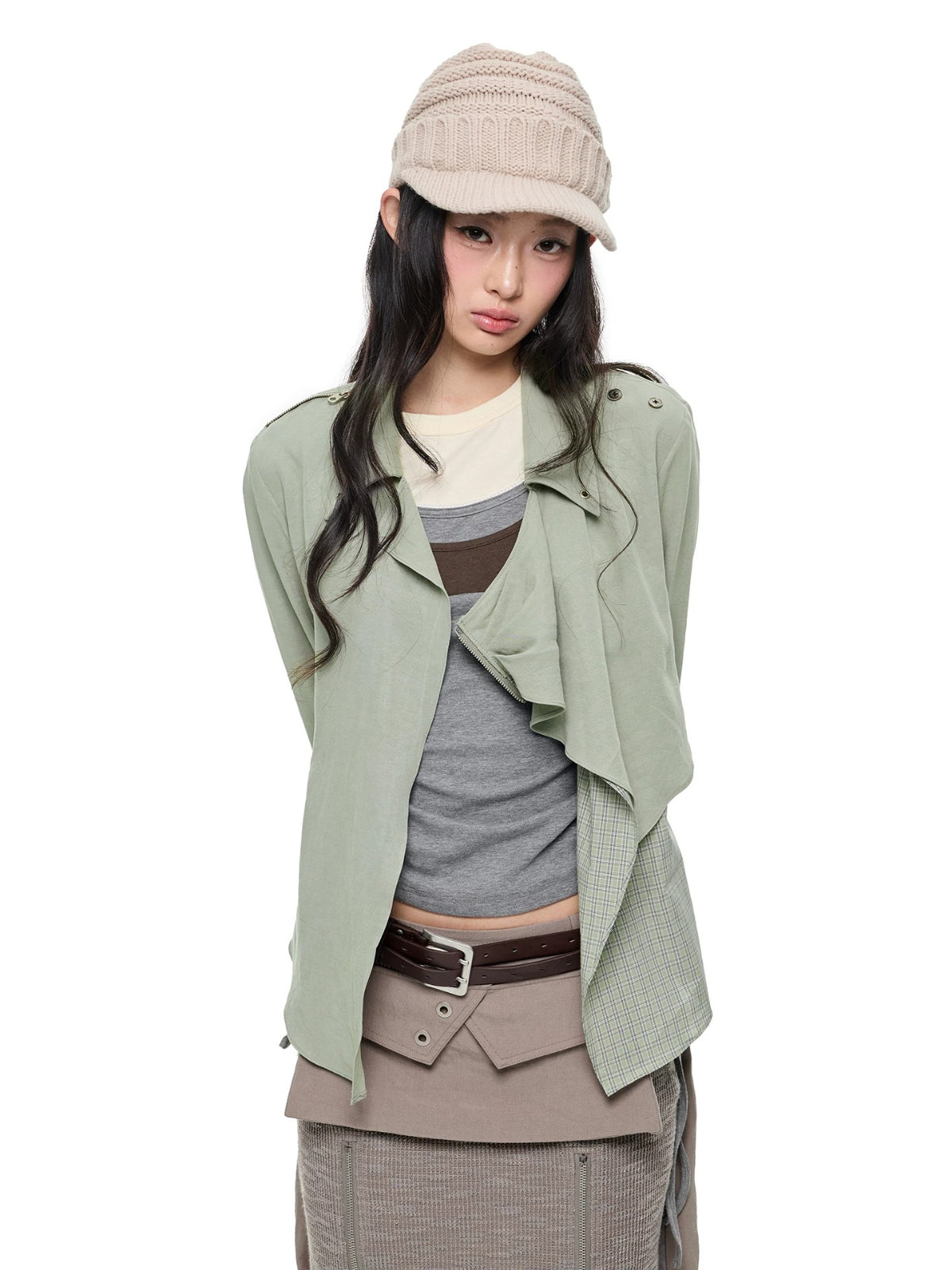 Korean Asymmetric Collar Shirt