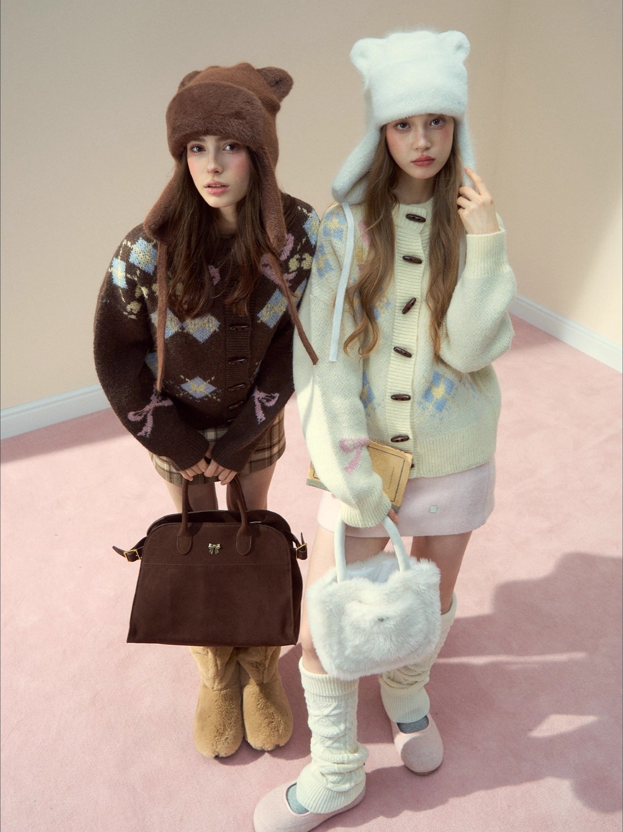 Fair Isle Wool Blend Toggle Buttons Sweater