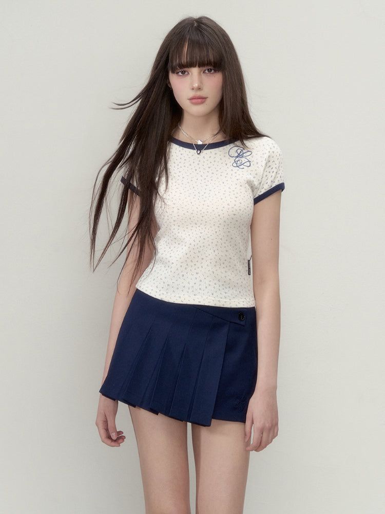 A-Line Irregular Pleated Skirt