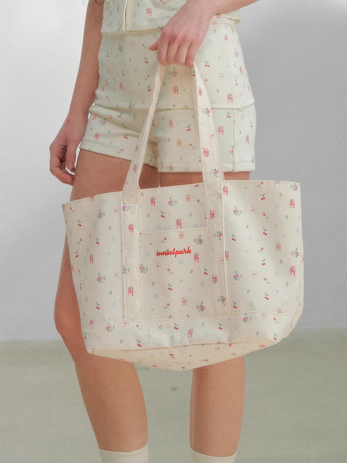 Floral Canvas Tote Bag