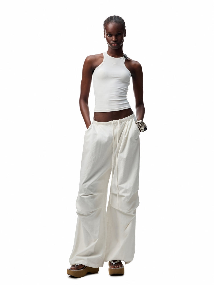 Basic Solid-Color Embroidered Slim-Fit Vest