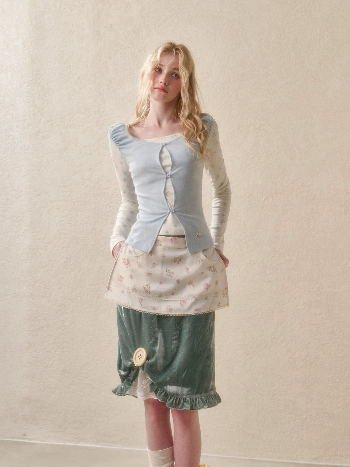 Floral Layered Knit Two Piece Set