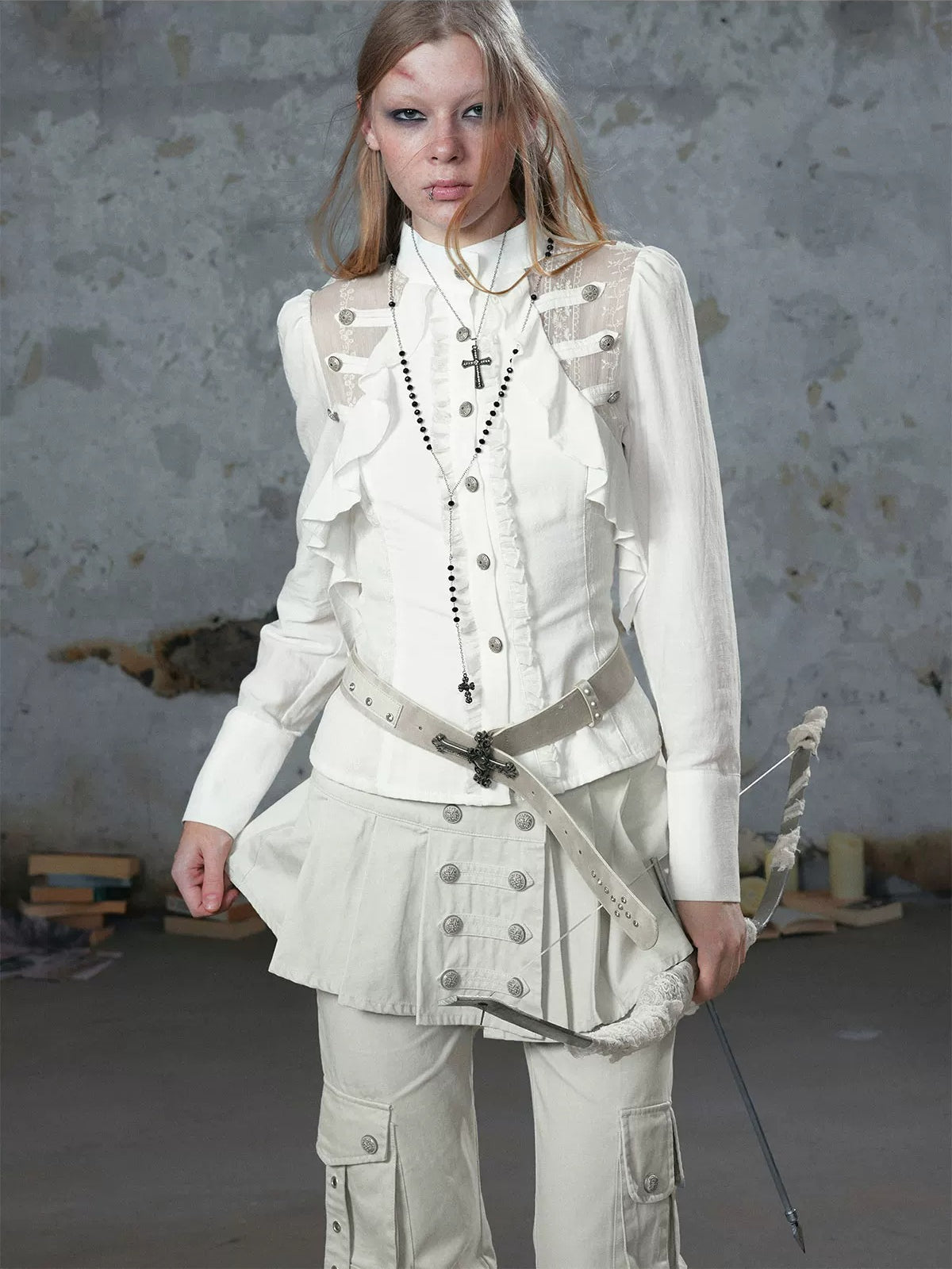 Vintage Cross Studded Leather Belt