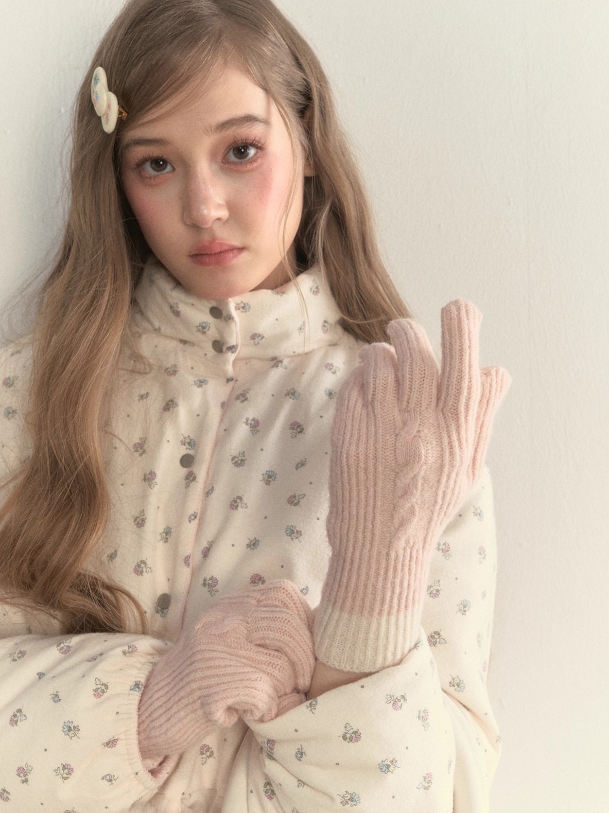 Knit Texture Wool Gloves