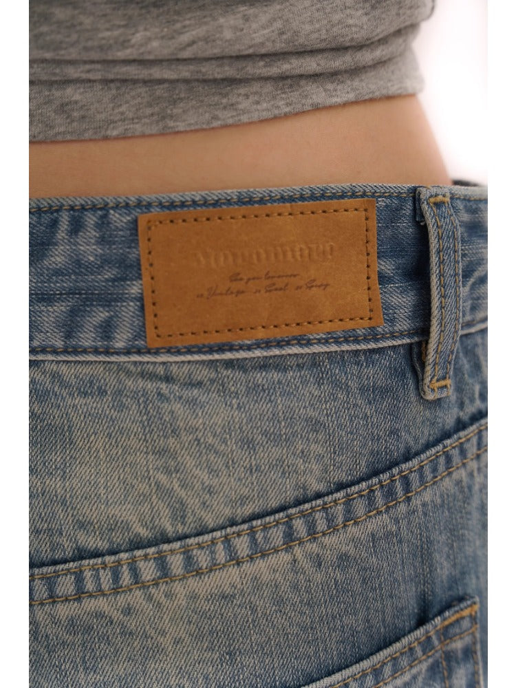 Rhinestone Pocket Embroidered Denim Capri Shorts/Long Pants