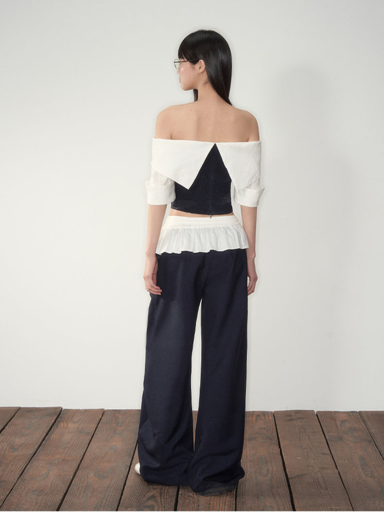 Off-Shoulder Active Blouse & Pants Set