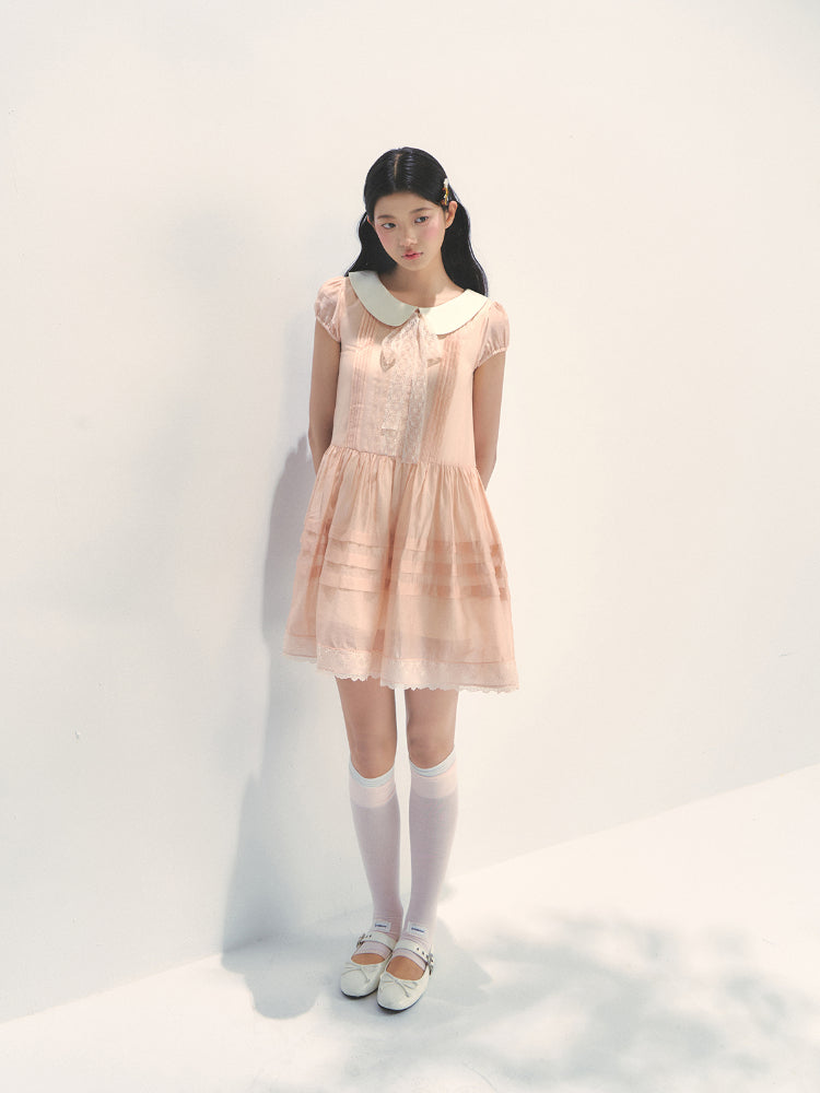 Pink Lace Baby Doll Dress
