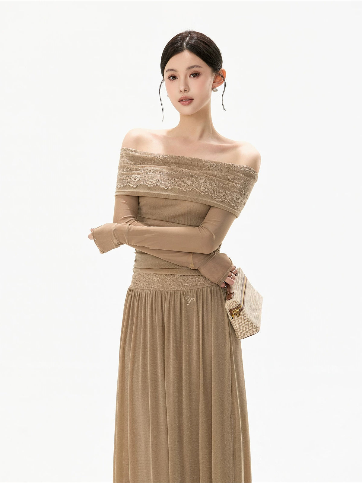 Lace Off Shoulder Maxi Dress
