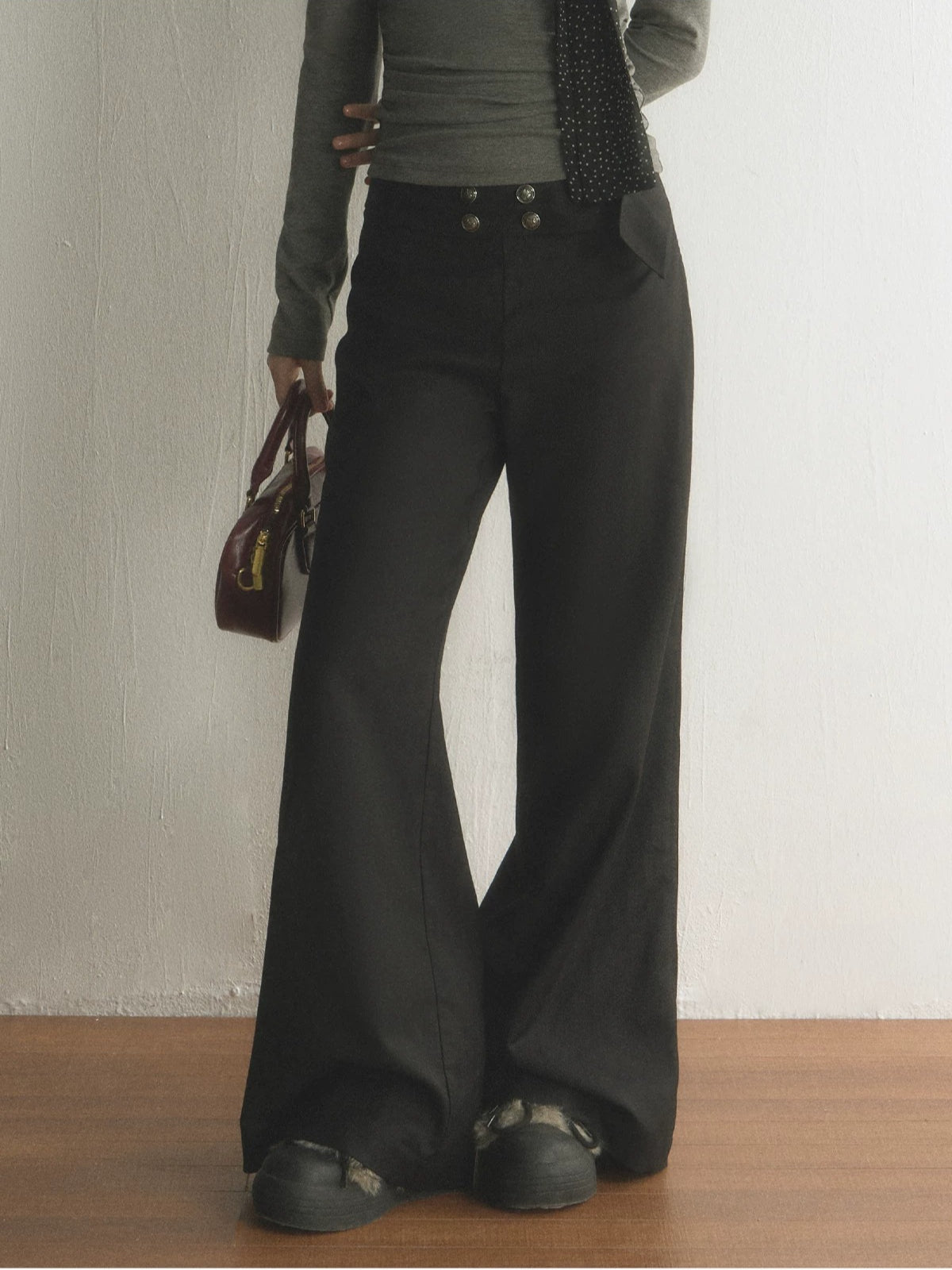 Multi Button Flare Pants
