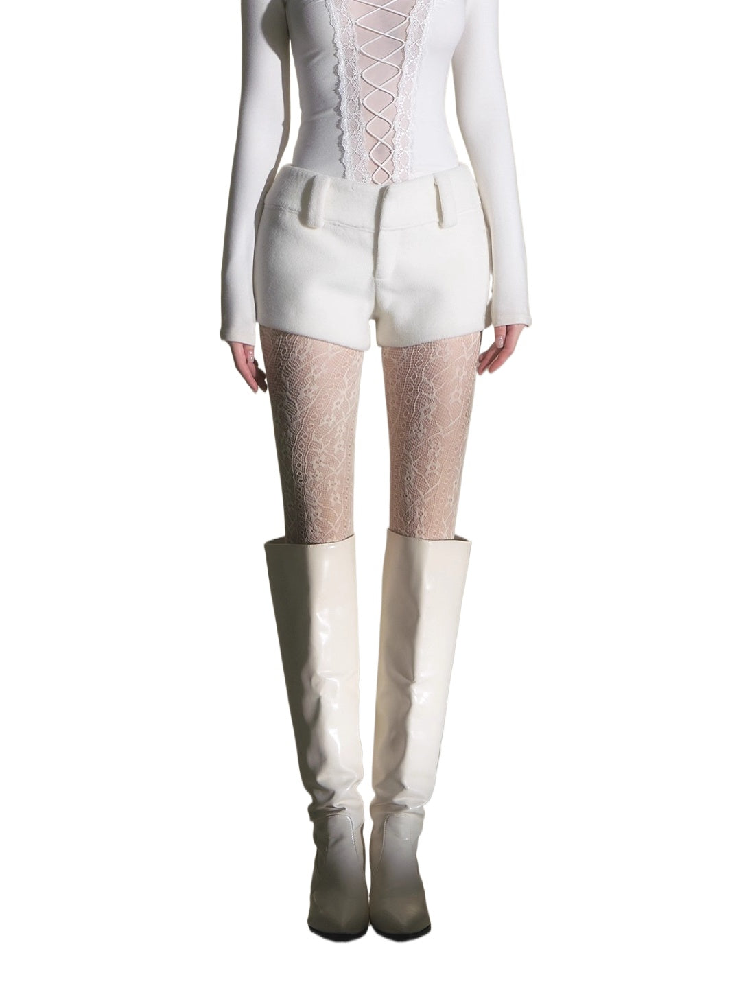 Low Rise Wool Mini Shorts