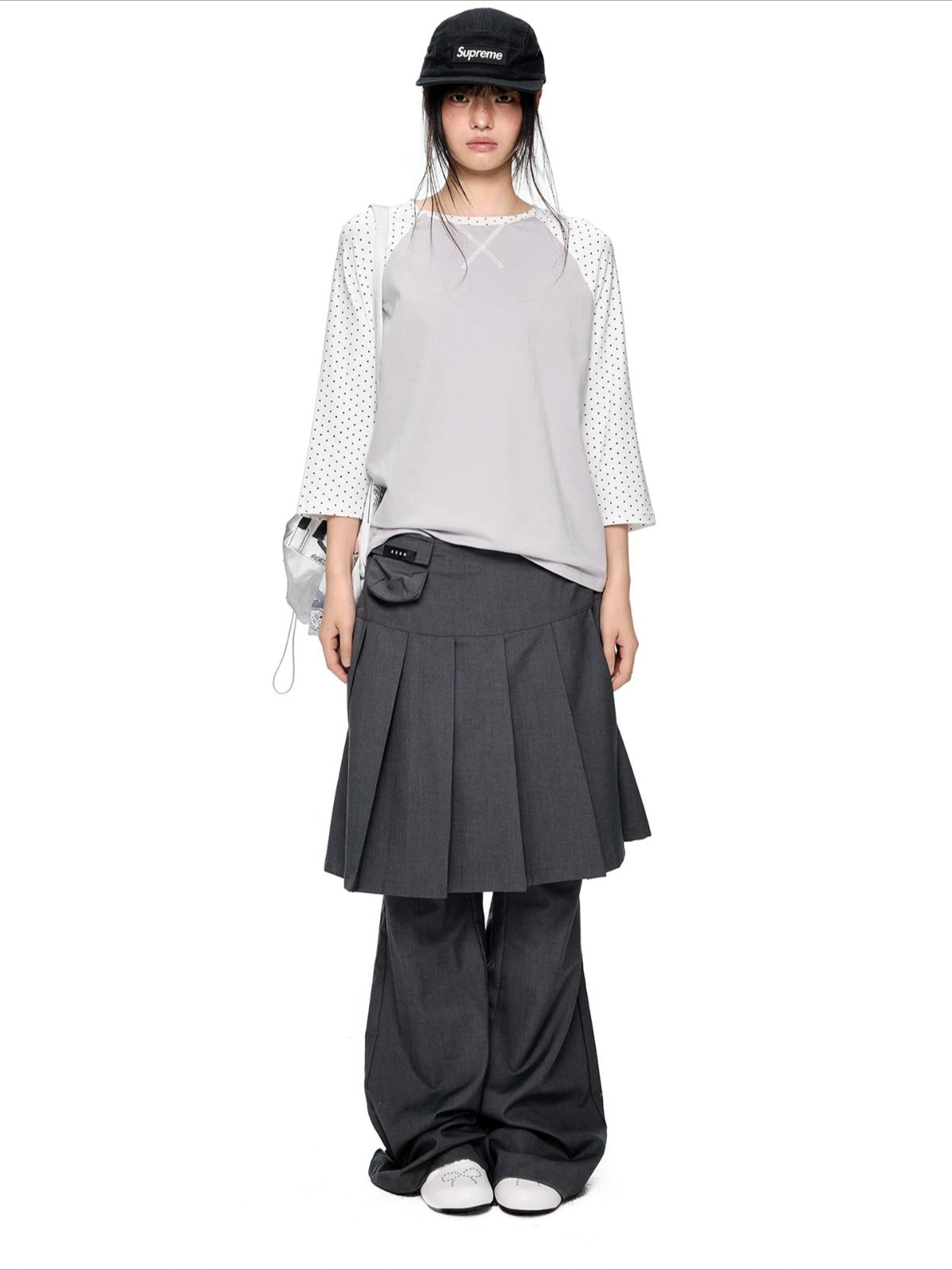 Contrast Stripe Dot Tee