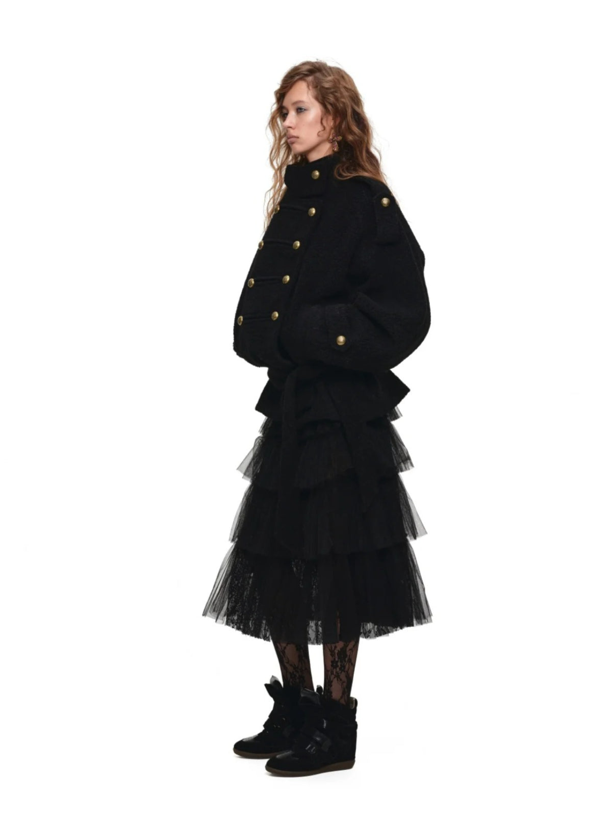 Napoleon Double Breasted Tweed Coat