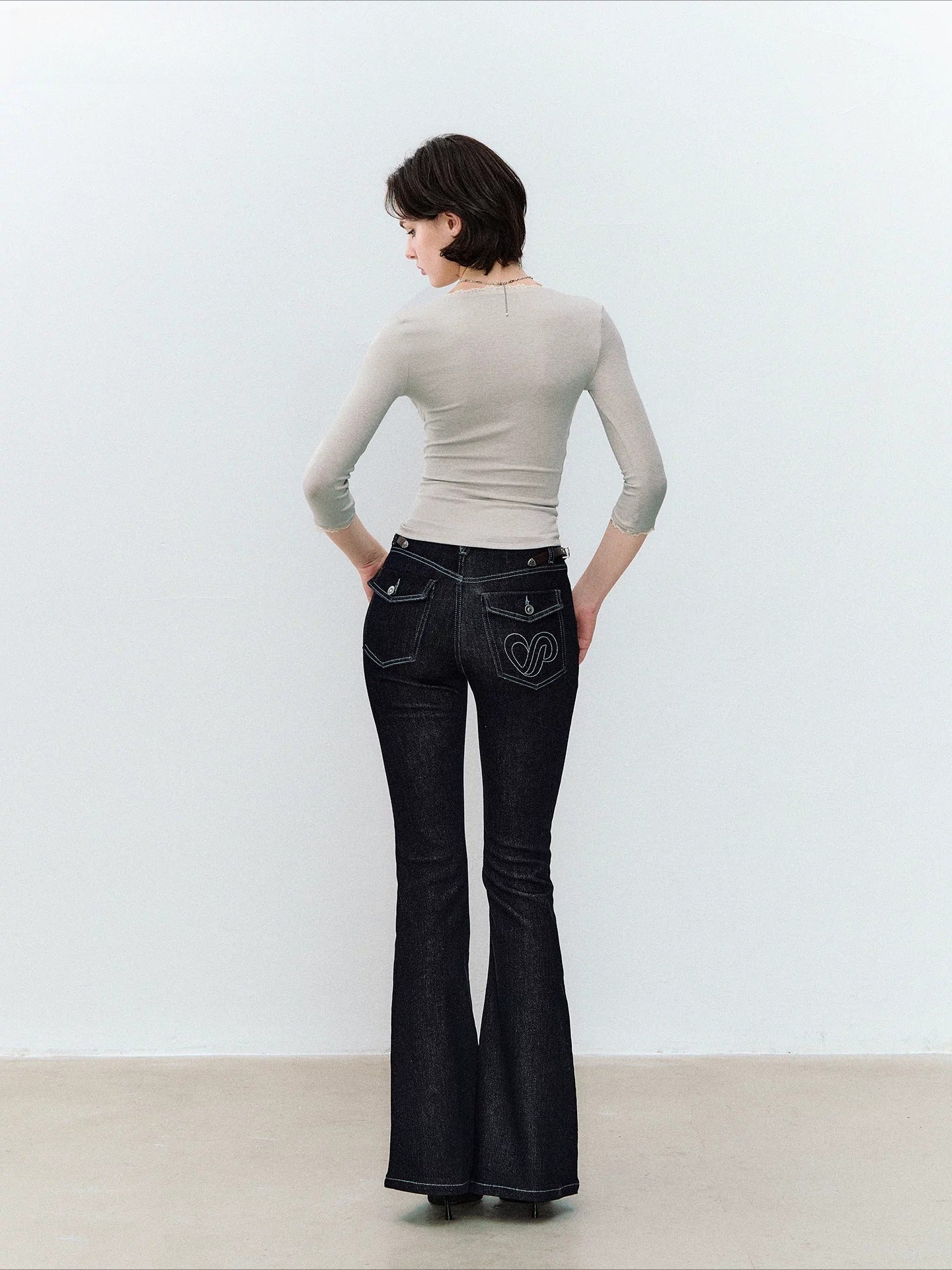 Navy & Blue Vintage Flare Jeans