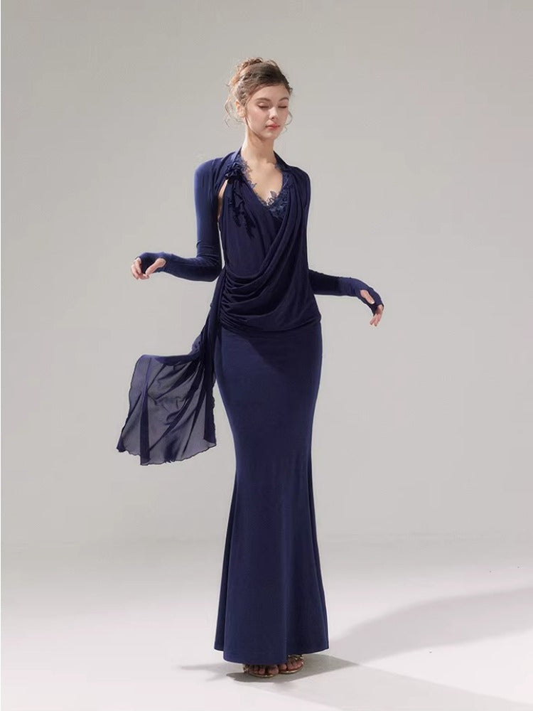 Draped Knit Mesh Set