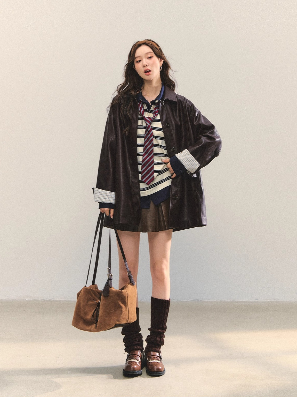 Contrast-Stripe Polo 2-in-1 Sweatshirt