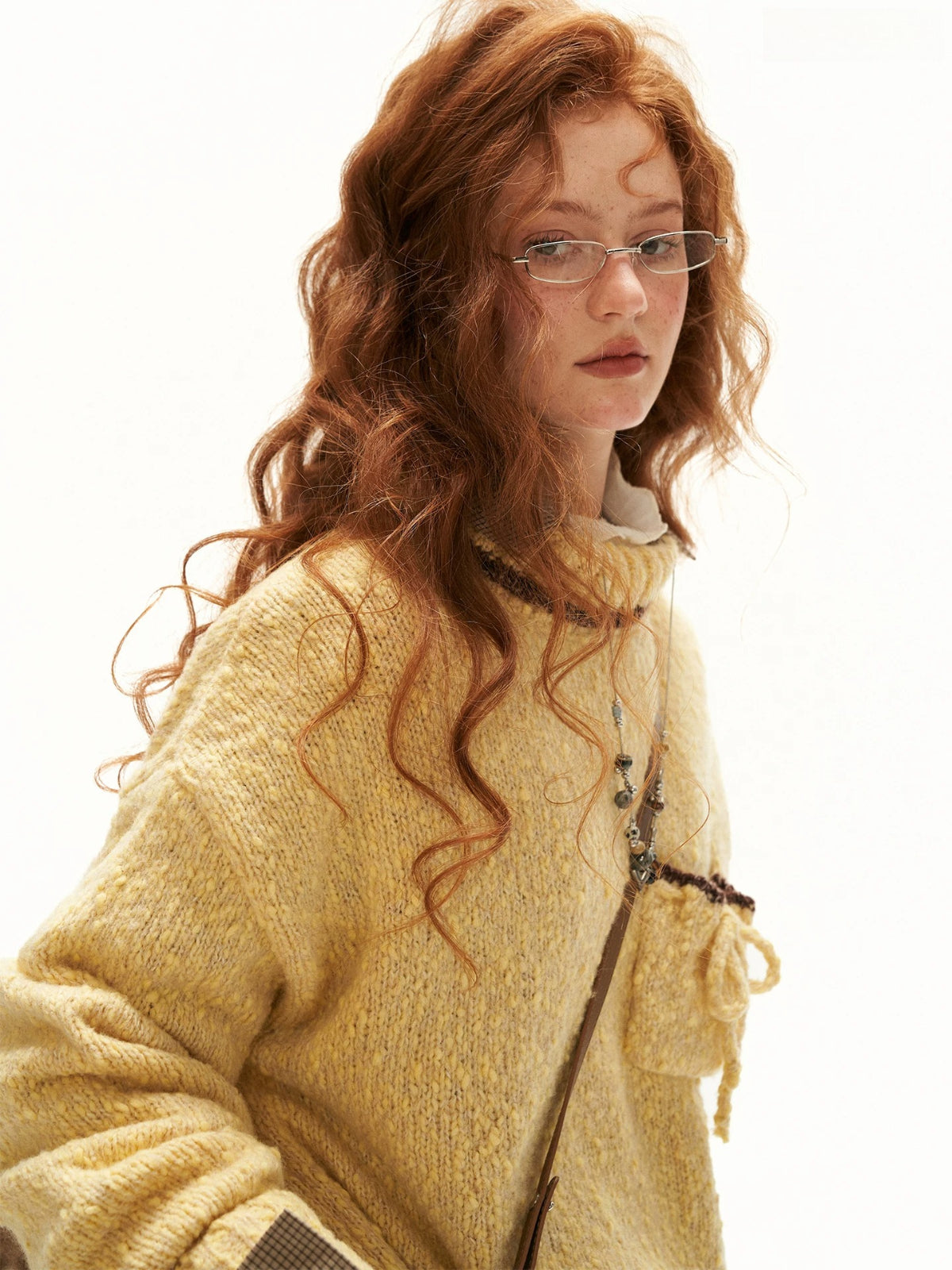 Relaxed Wool Blend Pocket Sweater