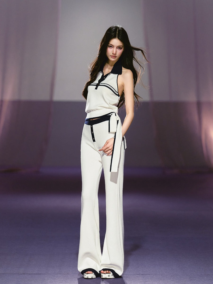 Halter Polo Knit Set