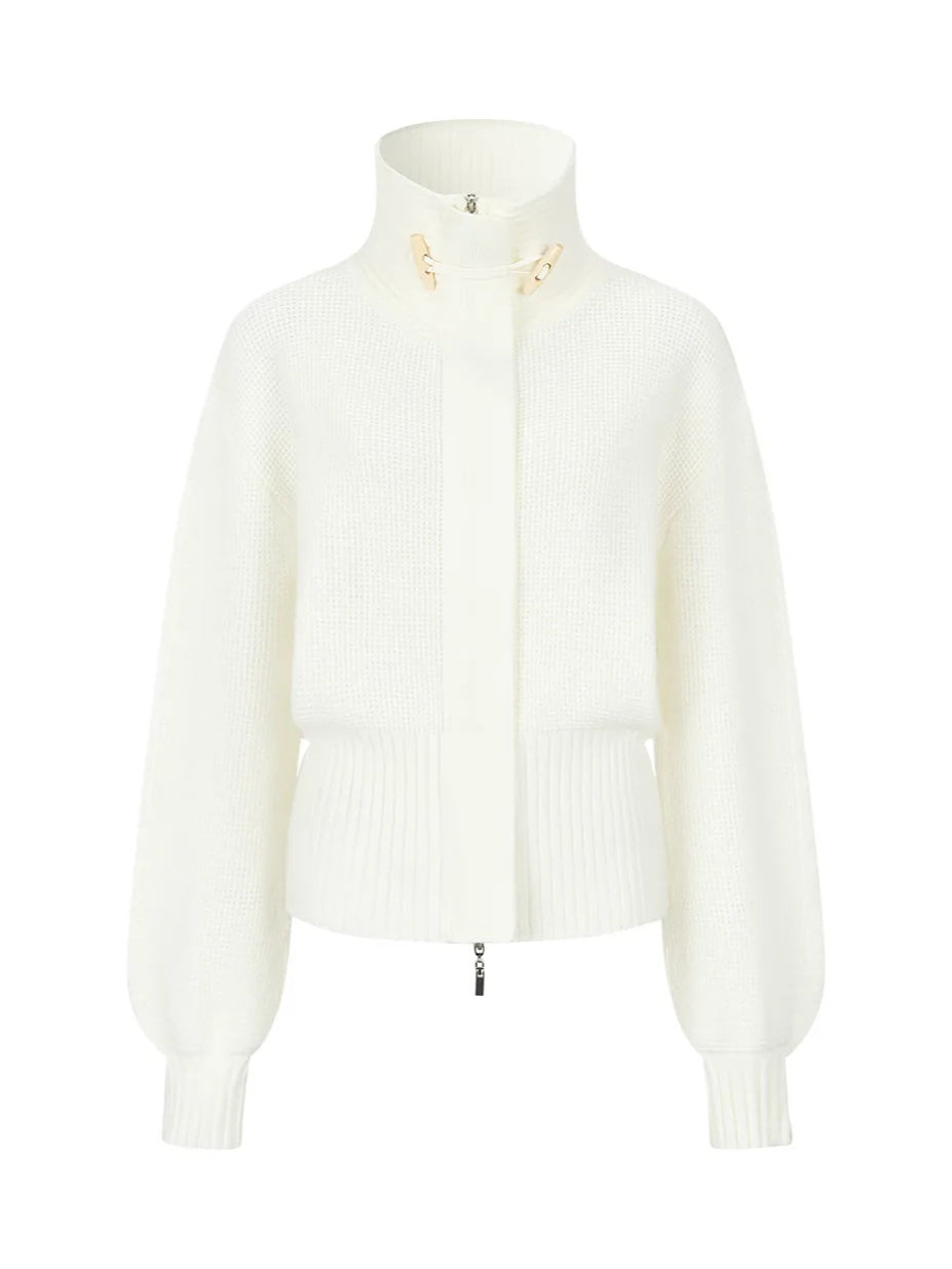 Oversized Toggle Collar Waffle Cardigan