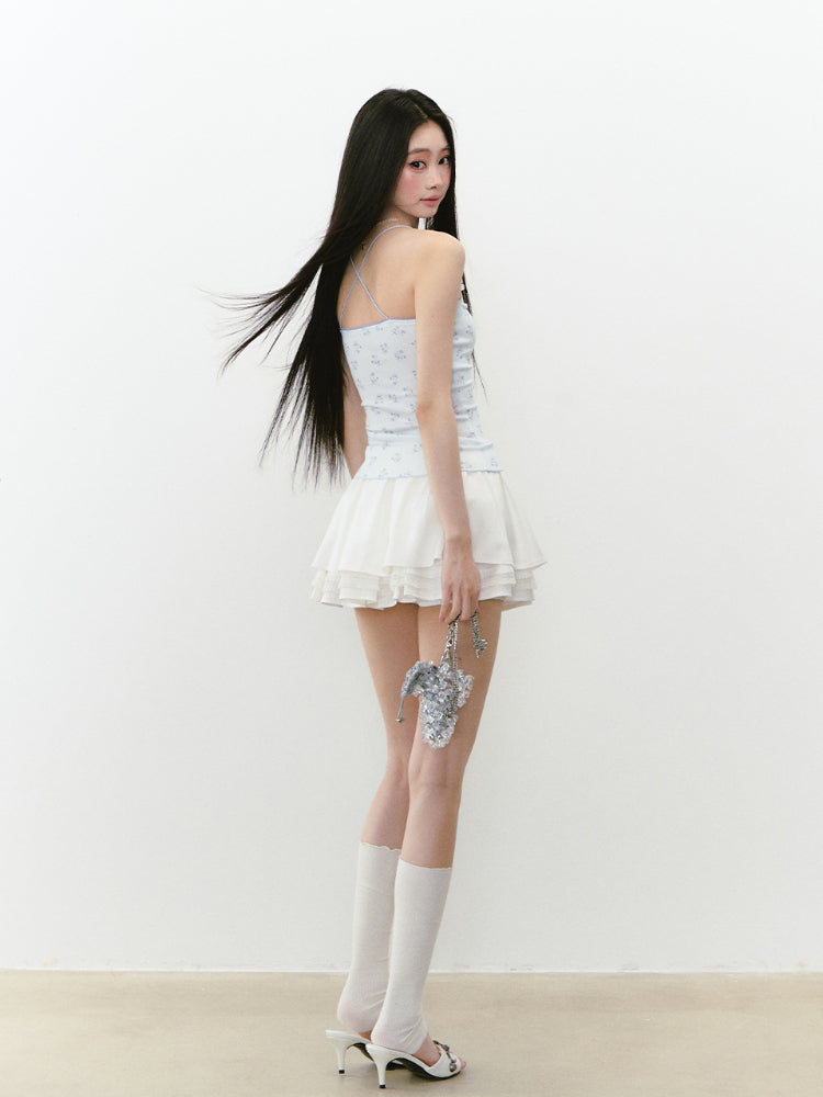 Layered Lace Spliced Cake Skirt