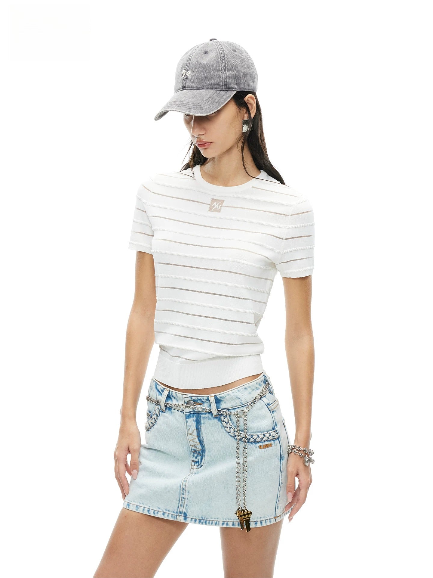 Stamp Braid Organza Tee