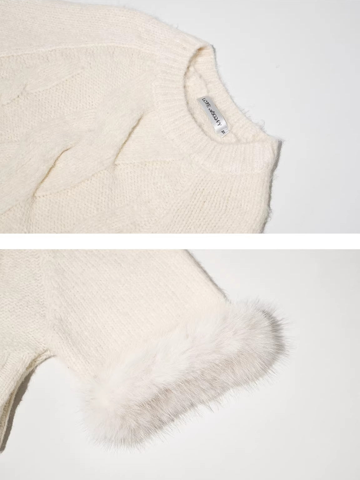 Wool-Blend Cable Knit Batwing Sweater Scarf Set