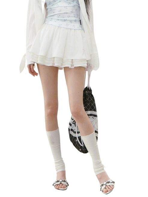 Layered Lace Spliced Cake Skirt