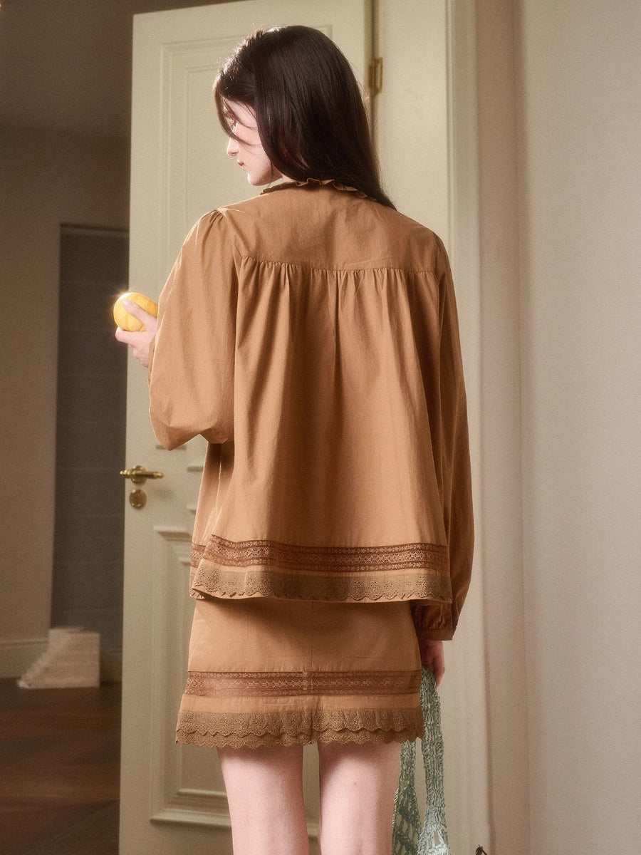 Cosagach Little World Cotton Shirt & Skirt Set