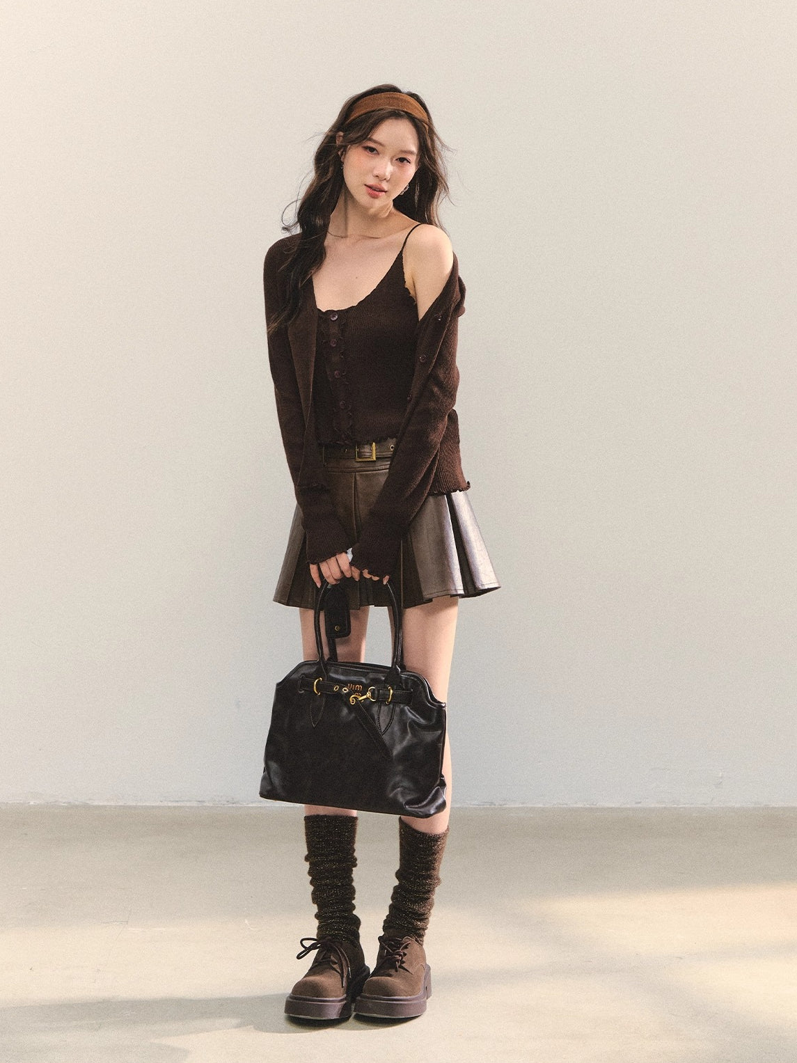 Lettuce-Edge Cardigan & Camisole Set