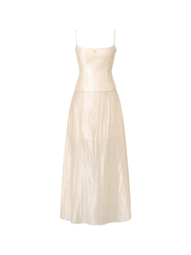 Fake Two-Piece Hollow Backless Slim Fit Cami Dress