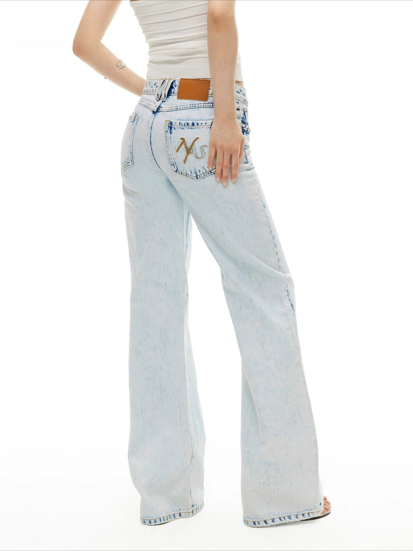 Wheat Braid Denim Pants