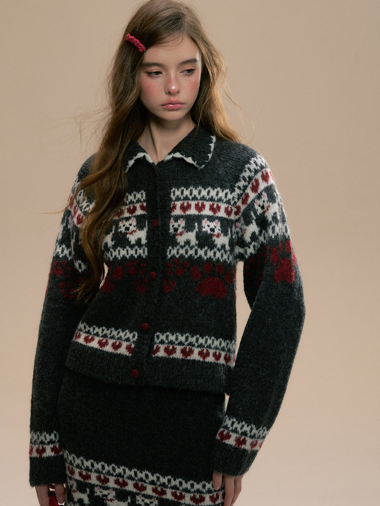 Fair Isle Westie Sweater & Skirt Set