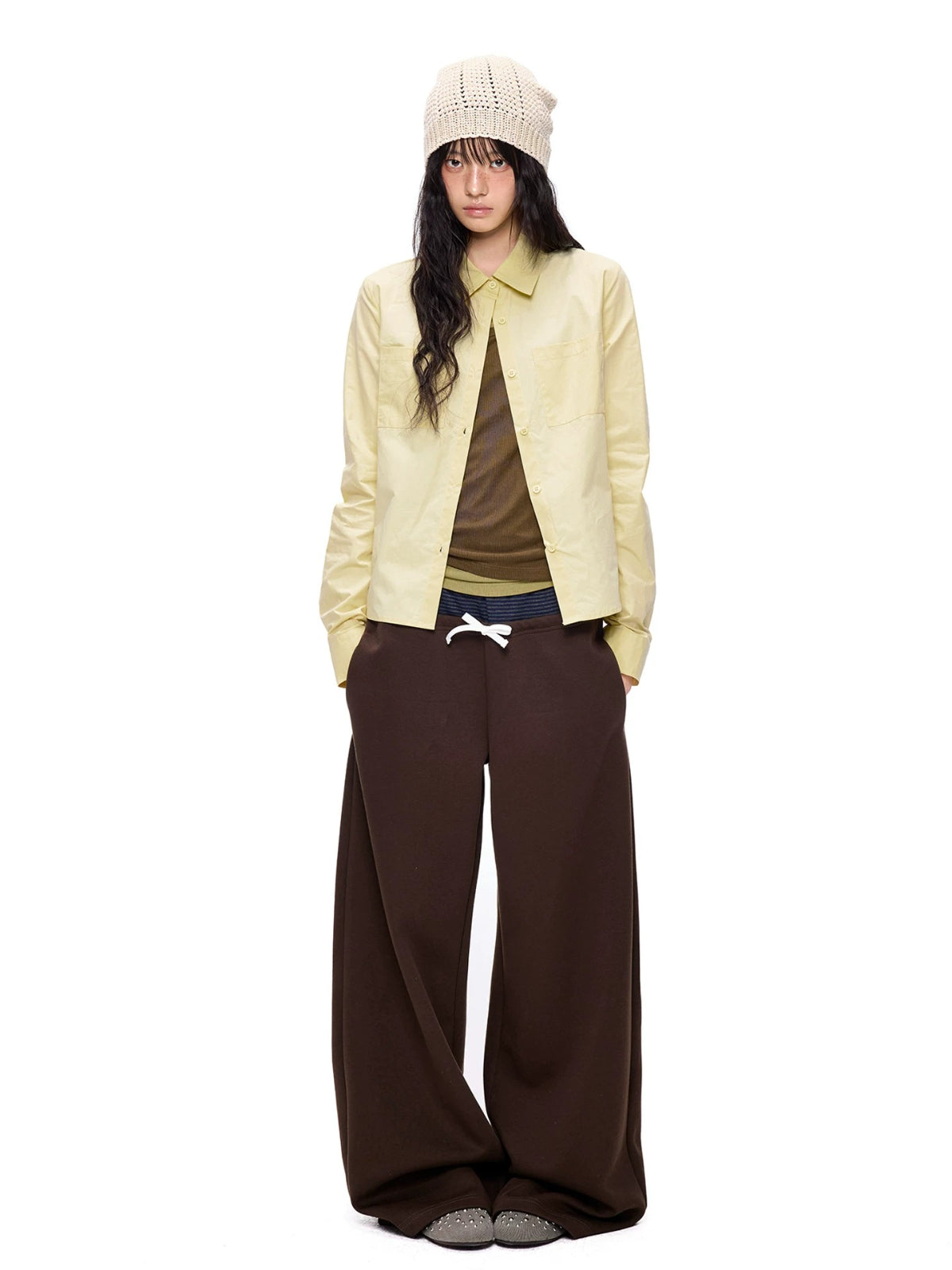 Polka Dot Contrast Waist Sweatpants