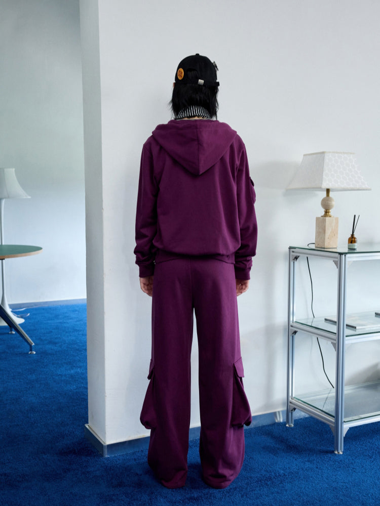 Solid Color Hoodie & Sweatpants Set