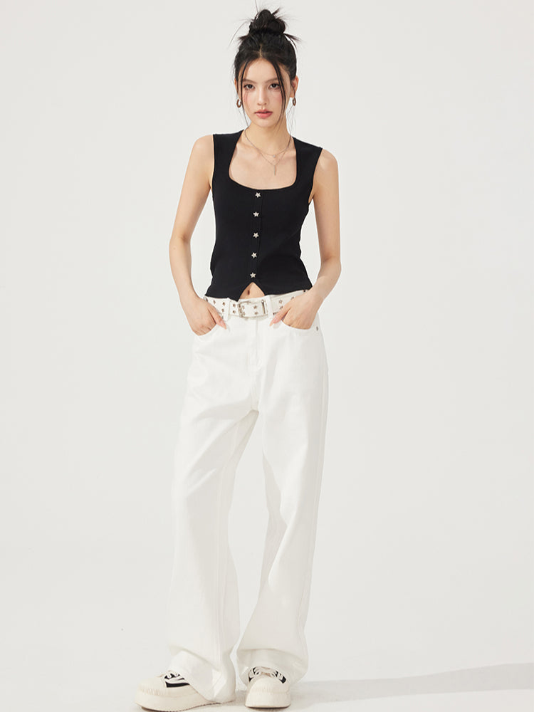Large U-Neck Star Knitted Vest