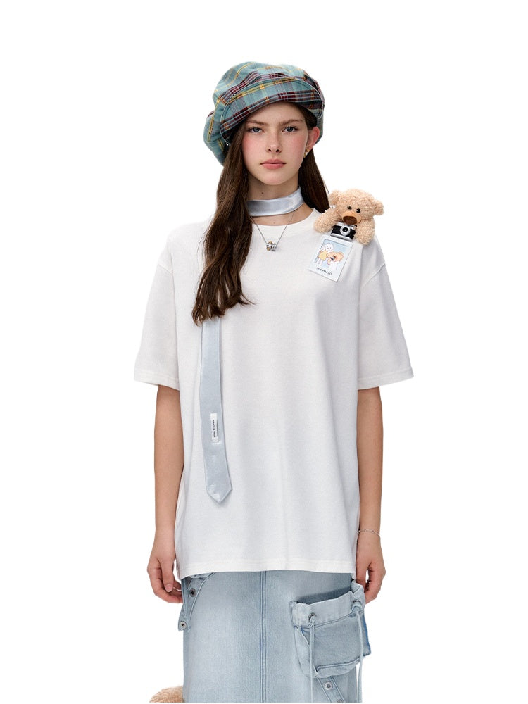 Short Sleeve Fashion Casual Solid Color Round Neck T-shirt