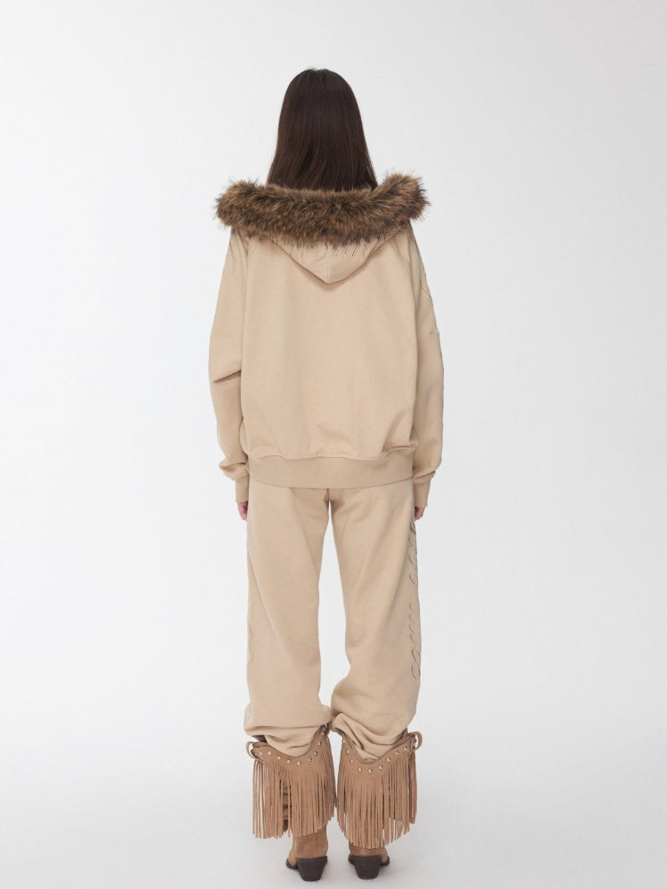 Script Embroidery Hoodie Sweat Set