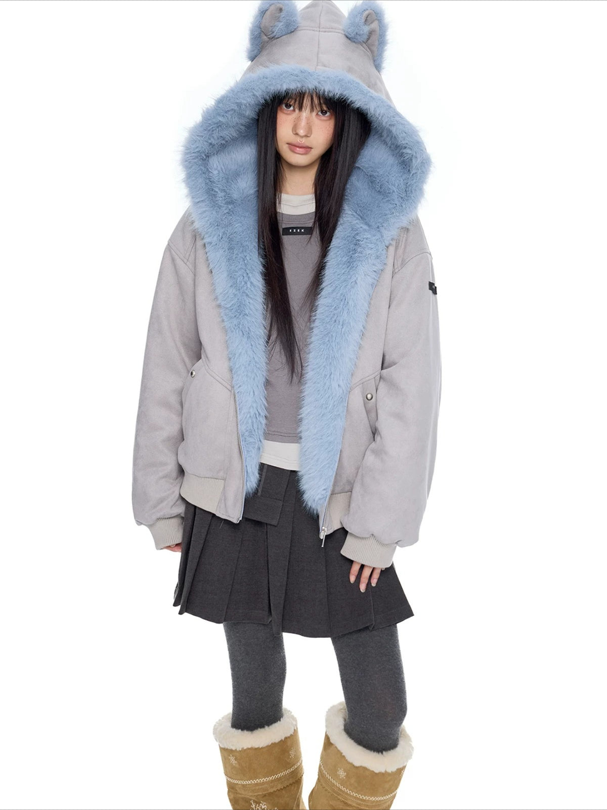 Faux Suede Cat Ear Jacket