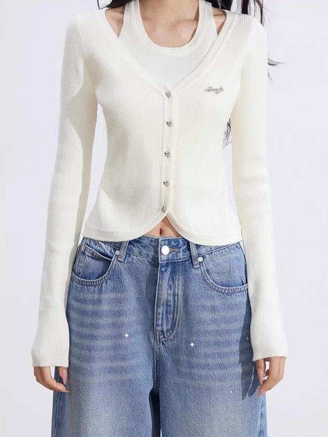 Cutout Layered Knit Top