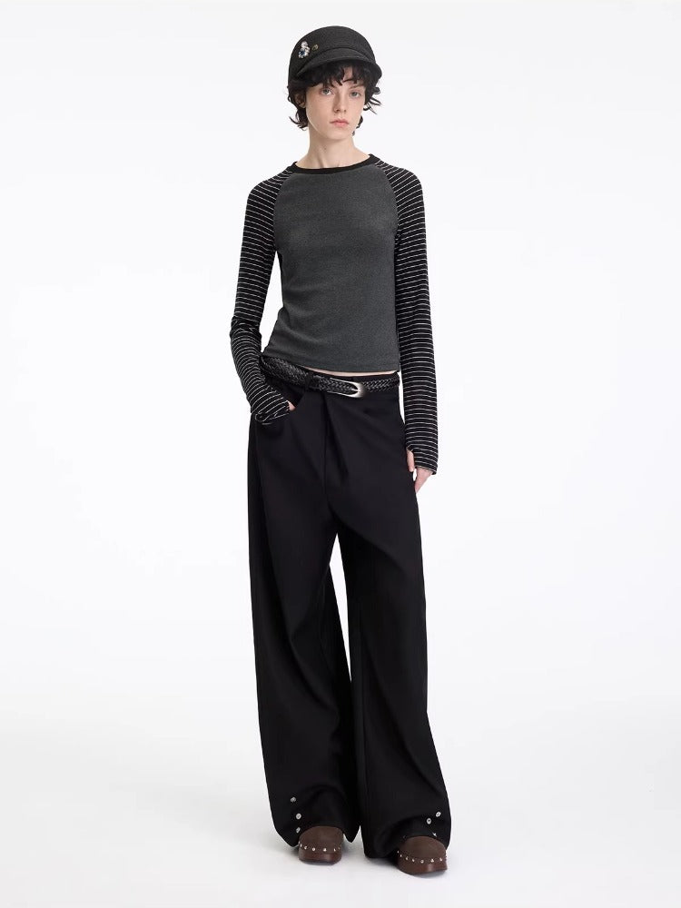 Contrast Raglan Slim Top