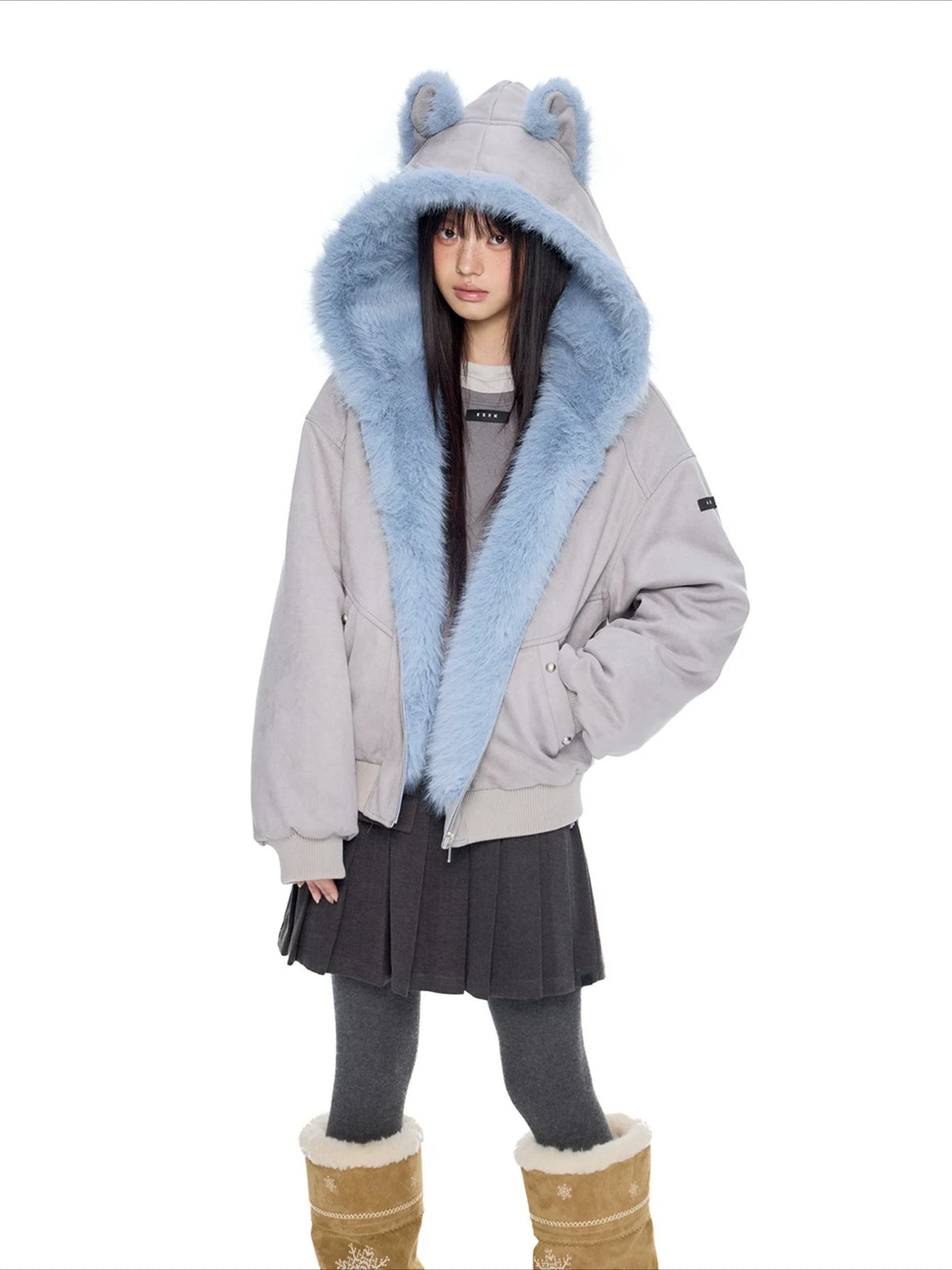 Faux Suede Cat Ear Jacket