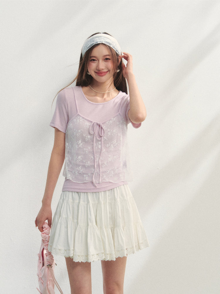Lace Mesh Sling T-shirt