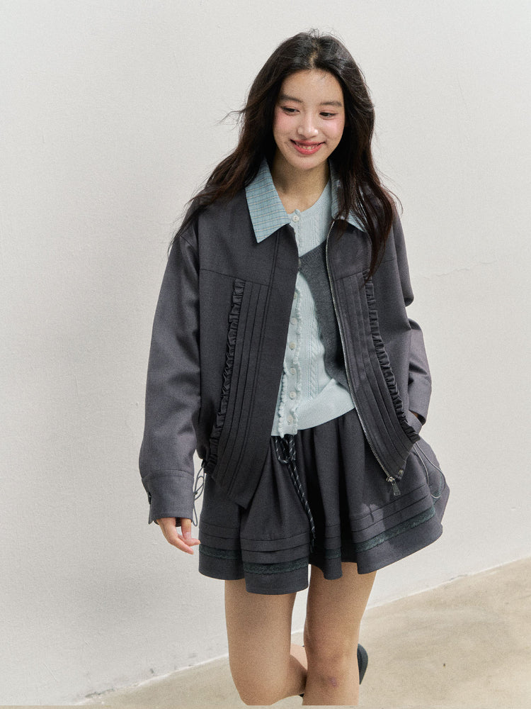 Romantic Order Wool Jackets & Skirt Set