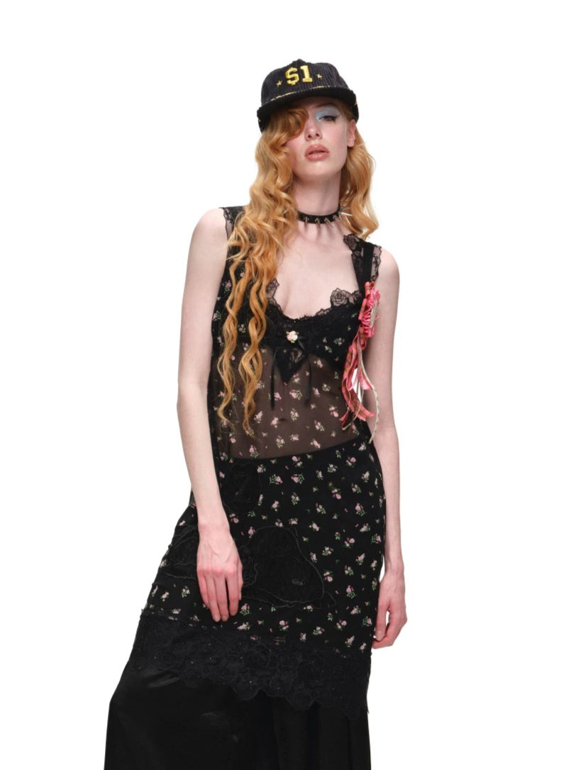 Snoopy V-neck Lace Dress